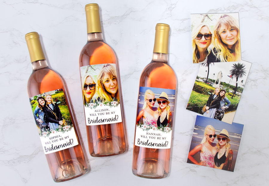 Pack of 6 Bride Tribe Personalised Wine Bottle Labels